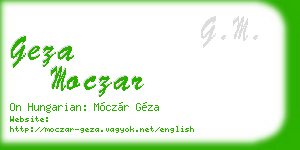 geza moczar business card
