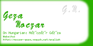 geza moczar business card